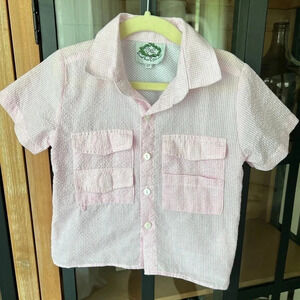 Cecil & Lou seersucker toddler girls fishing shirt button down short sleeve
